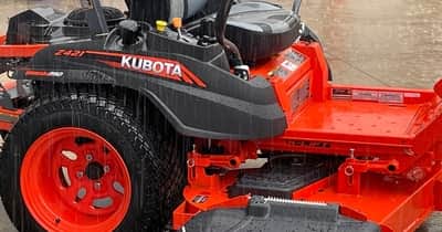 Kubota Zero Turn Lawn Mower in the Rain