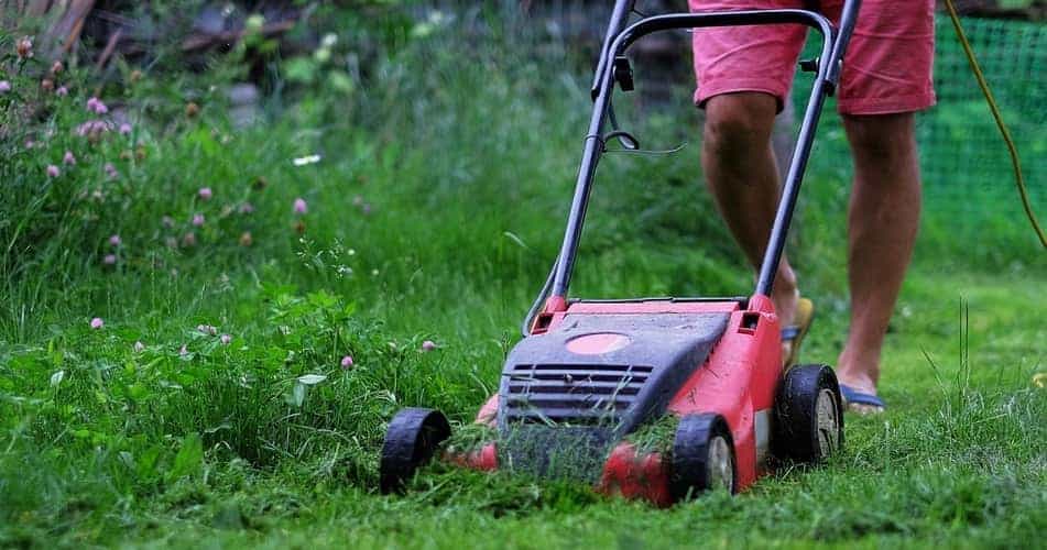 Using an electric mower