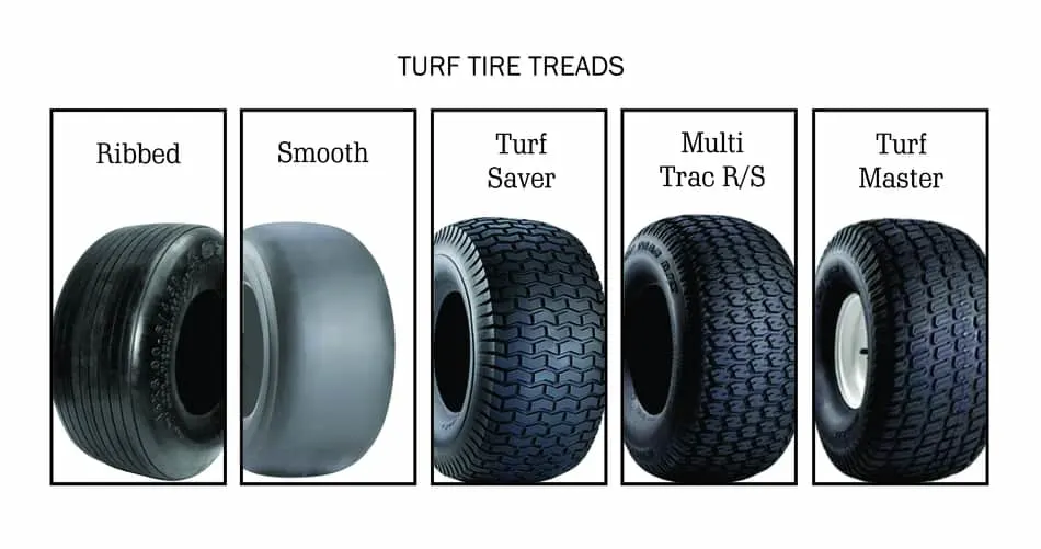 Different types of lawn mower tires