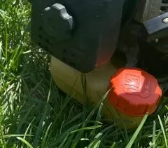Fuel tank on an ECHO string trimmer