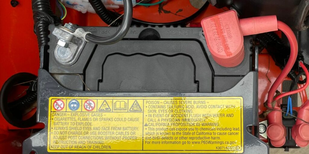 Battery causes Kubota lawn mower to click 